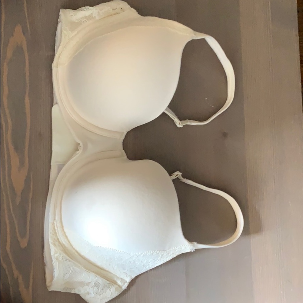 Plain white bra.